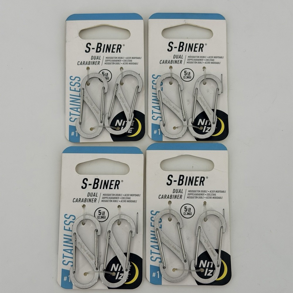 Nite Ize S-Biner #1 Stainless Steel Dual Carabiner #1 * 4-Packs 8-pcs * NEW